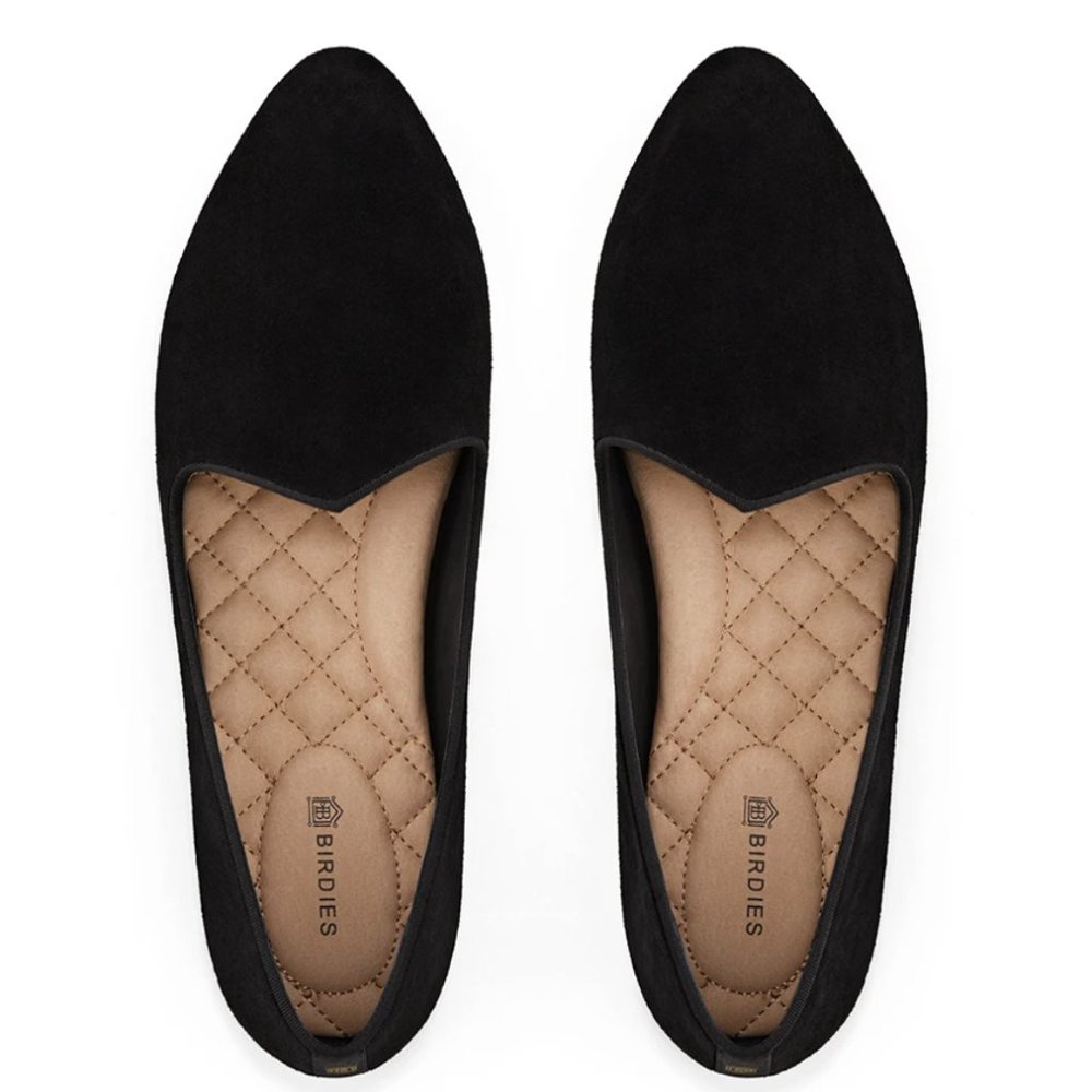 Birdies The Heron Black Velvet Flat Slipper - Picture 2 of 7